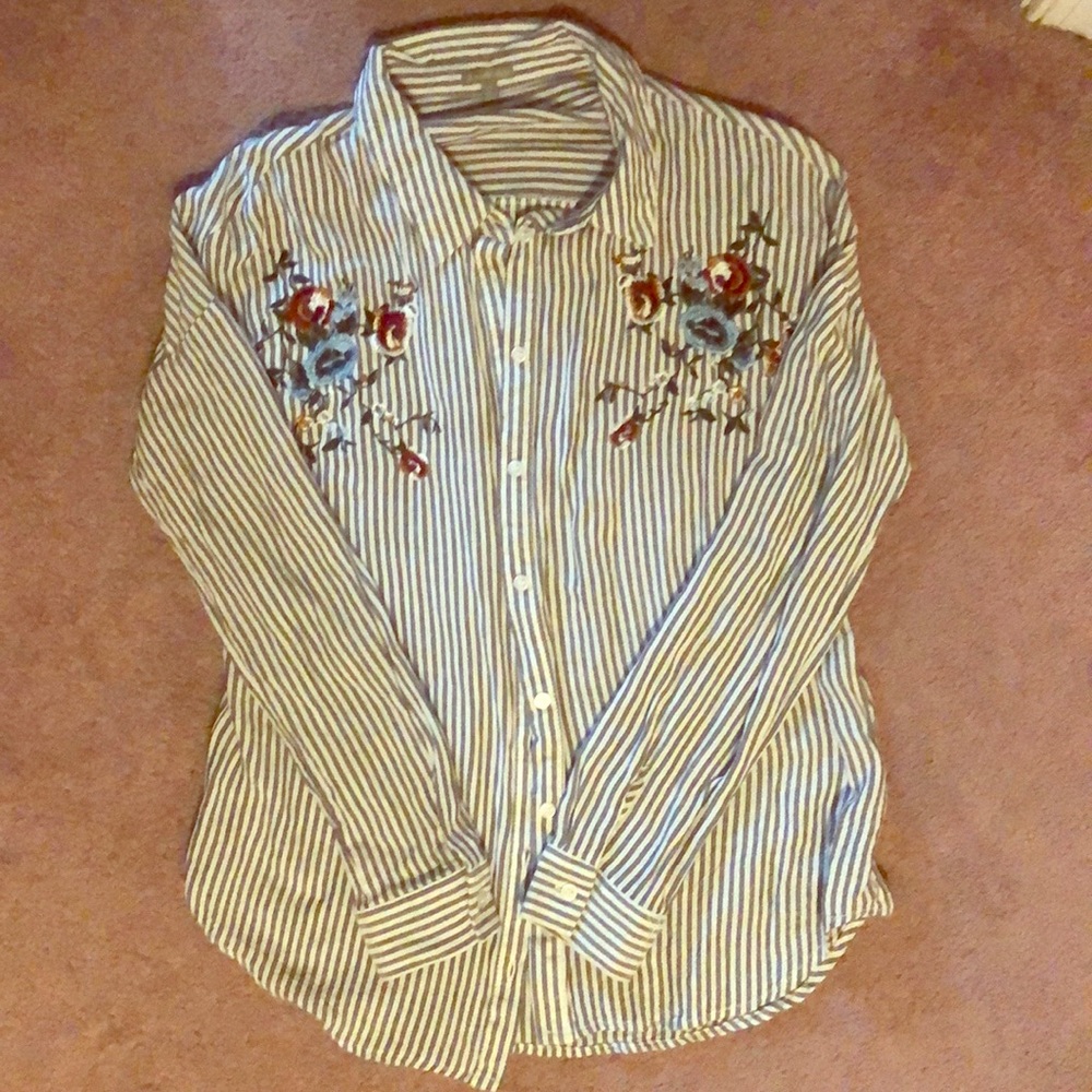 Striped button down